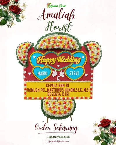Karangan Papan Bunga Pernikahan di Banding